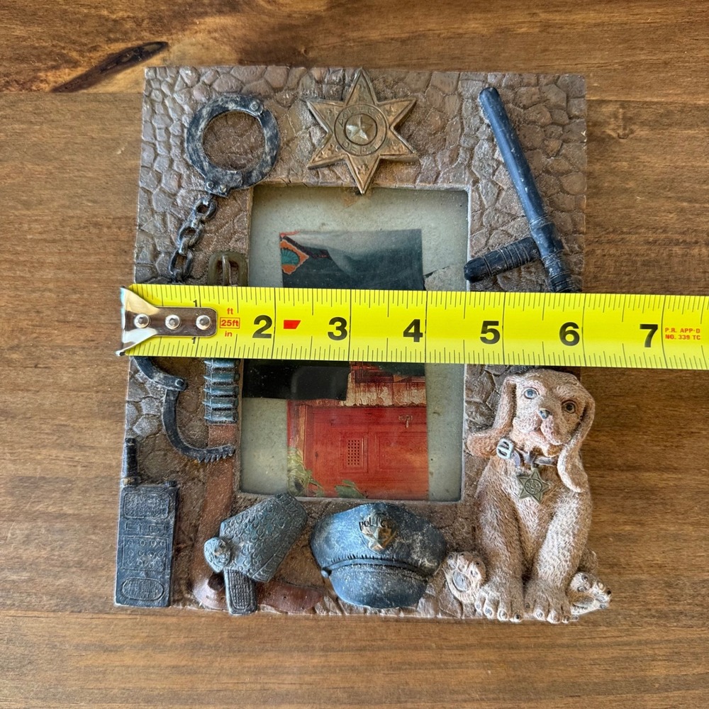 Vintage Police K9 Dog 3D Photo Frame Sheriff Badge Handcuffs - Picture 7 of 11